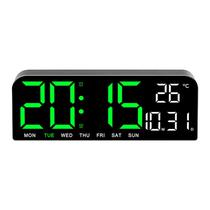 Relogio LED Digital GH0707 Espelhado / Despertador / Alarme / Temperatura - Verde