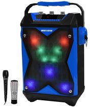 Caixa Karaoke Megastar HY-K63BTA 1.500 Watts Bluetooth/USB/FM Bivolt - Preto/Azul