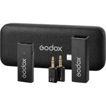 Sistema de Microfone Godox 2TX+1RX Sem Fio USB-C para Camera - Preto
