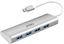 Adaptador USB-C Wiwu Alpha A440 4 Em 1 - Prata