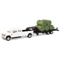 Caminhonete Ertl Ford F-350 Pickup With Trailer And Round Bales 46631