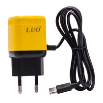 Carregador de Parede Luo LU-8189 USB-A / USB-C com Cabo USB-C - Preto/Amarelo