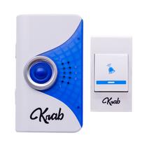 Campainha Eletrica Wireless Krab KBTEI36 com 36 Melodias / 120 Metros - Branco/Azul