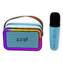 Mini Speaker / Caixa de Som Portatil Luo LU-3171 com Microfone / Bluetooth / Aux / USB / TF / Recarregavel - Azul Claro
