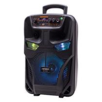Speaker / Caixa de Som Kimiso QS-5805 Portatil Recarregavel Karaoke / com Microfone e Controle / Bluetooth / 8" / USB / SD / FM - Preto