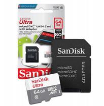 Cartao de Memoria Micro 64GB Sandisk Ultra C10 80MB/s SD Card