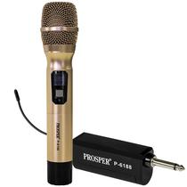Microfone Sem Fio Prosper P-6188 Unidirecional - Dourado