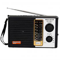 Radio Portatil AM/FM/SW Megastar RX17BT1 800 Watts P.M.P.O com Bluetooth Bivolt - Preto/Prata