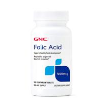 Suplemento GNC Acido Folico 400MCG - 100 Capsulas