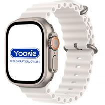 Smartwatch Yookie T800 Ultra 49 MM com Bluetooth - Dourado/Branco