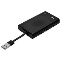 Hub USB Mtek HR-008 2.0 3 Portas + Leitor de Cartao - Preto