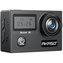 Camera de Video Akaso Brave 4 Camera de Acao Esportiva 20MP / 4K Ultra HD / 5X Zoom / 2 Baterias / 2 Display - Preto
