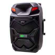 Speaker / Caixa de Som Kimiso QS-1503 Portatil Recarregavel Karaoke / com Microfone e Controle / Bluetooth / 15" / USB / SD / FM - Preto