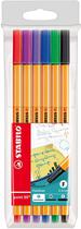 Caneta Fineliner Stabilo Point 88 0.4 MM 88/6 - (6 Cores)