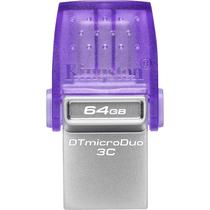 Pendrive Kingston DTDUO3CG3/64GB Datatraveler Microduo 3C USB 3.2 64 GB - Prata/Roxo