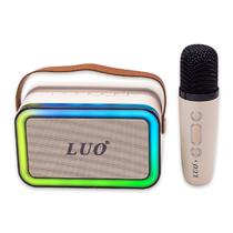 Mini Speaker / Caixa de Som Portatil Luo LU-3171 com Microfone / Bluetooth / Aux / USB / TF / Recarregavel - Bege